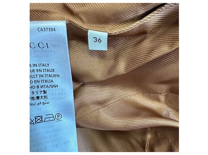 Abrigo Gucci GG Web de botonadura sencilla en lana marrón Castaño Roja - vista 4