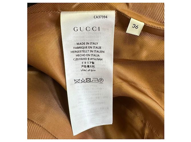 Abrigo Gucci GG Web de botonadura sencilla en lana marrón Castaño Roja - vista 6