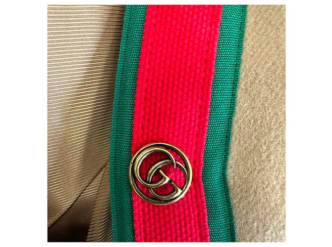 Abrigo Gucci GG Web de botonadura sencilla en lana marrón Castaño Roja - vista 9