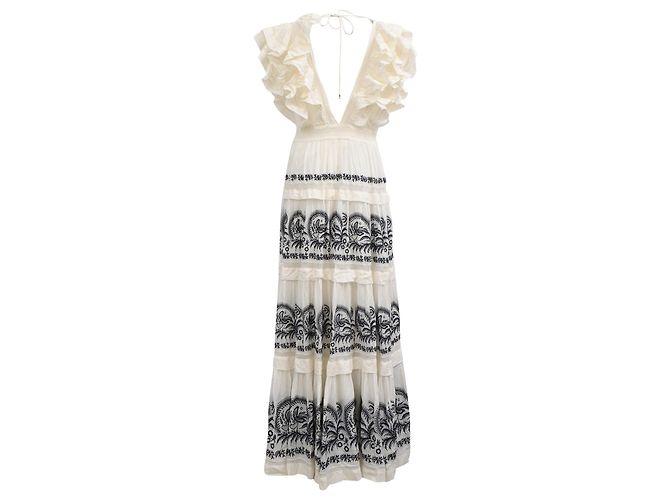 Vestido largo Marjorie de Ulla Johnson en algodón blanco - vista 3