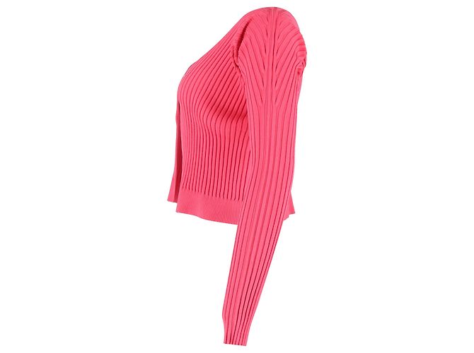 Cárdigan corto La Maille Pralu de Jacquemus en viscosa rosa Castaño - vista 2
