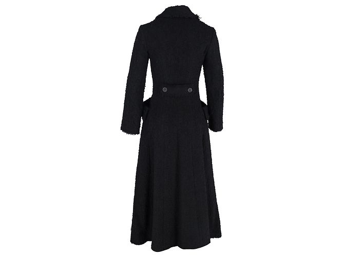 Comme Des Garcons Abrigo largo de lana bouclé de doble botonadura Comme des Garçons en negro - vista 3