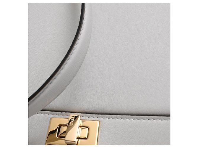 Fendi Petite Peekaboo I See U Handtasche aus grauem Lammleder - Ansicht 13