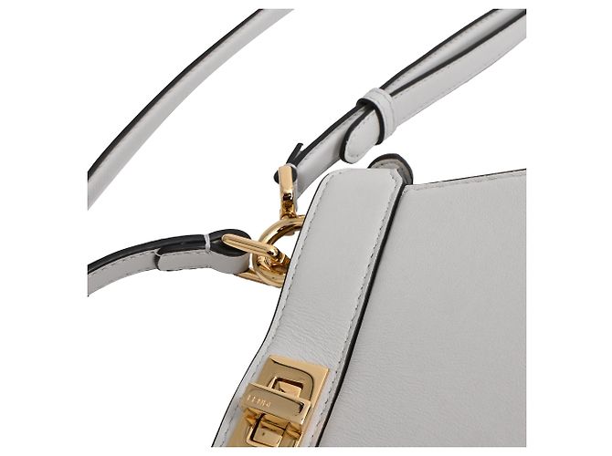 Fendi Petite Peekaboo I See U Handtasche aus grauem Lammleder - Ansicht 15