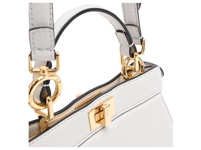 Fendi Petite Peekaboo I See U Handtasche aus grauem Lammleder - Ansicht 23