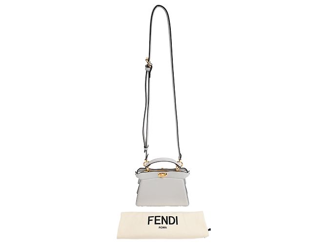Fendi Petite Peekaboo I See U Handtasche aus grauem Lammleder - Ansicht 25