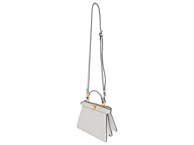 Fendi Petite Peekaboo I See U Handtasche aus grauem Lammleder - Ansicht 3