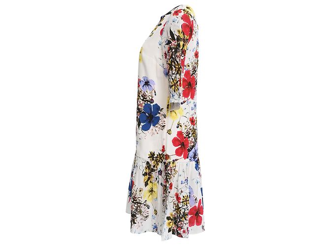 Abito Mini Stampato Floreale Emmie di Erdem in Seta Multicolore - vista 2
