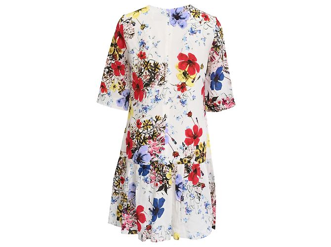 Abito Mini Stampato Floreale Emmie di Erdem in Seta Multicolore - vista 3