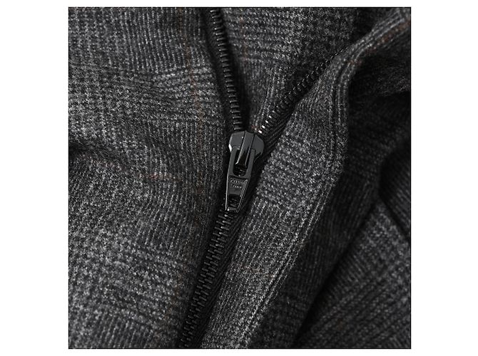 Céline Pantalones de pierna recta a cuadros Celine en lana gris - vista 11