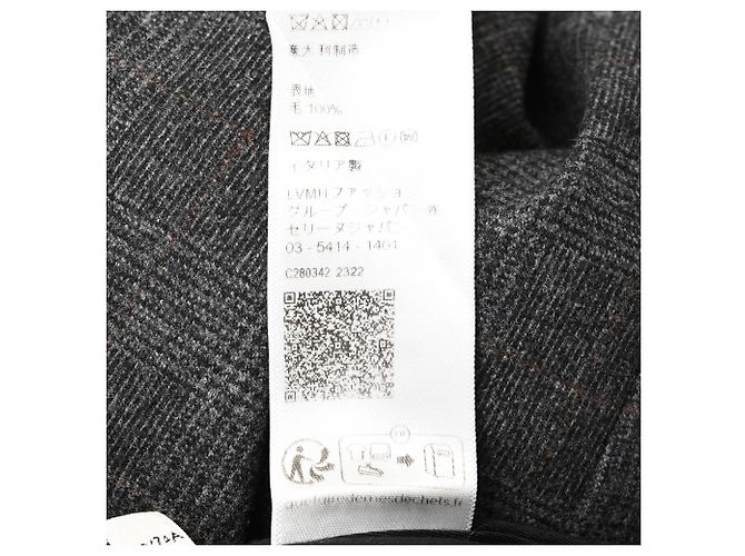 Céline Pantalones de pierna recta a cuadros Celine en lana gris - vista 6