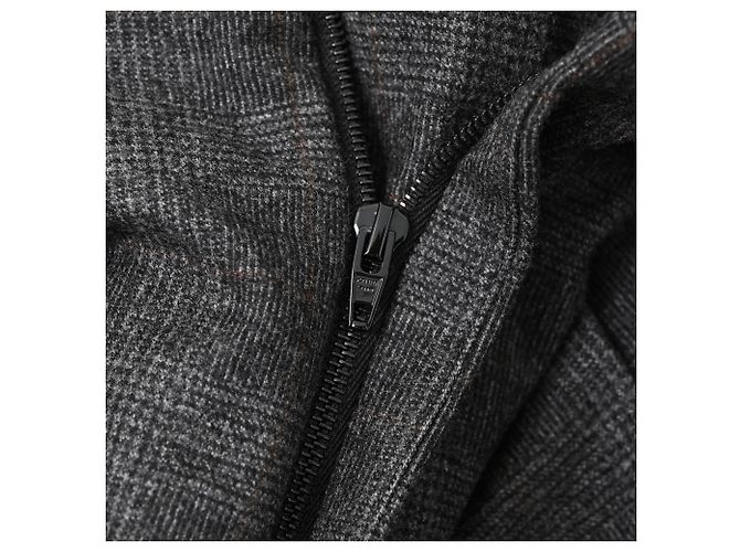 Céline Pantalones de pierna recta a cuadros Celine en lana gris - vista 7