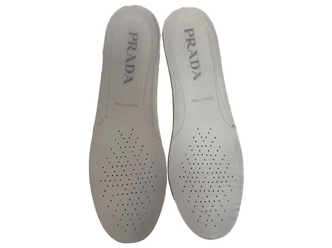 Sneakers alte in gabardine Prada in tela bianca Bianco - vista 16