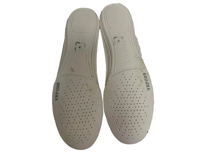 Sneakers alte in gabardine Prada in tela bianca Bianco - vista 17