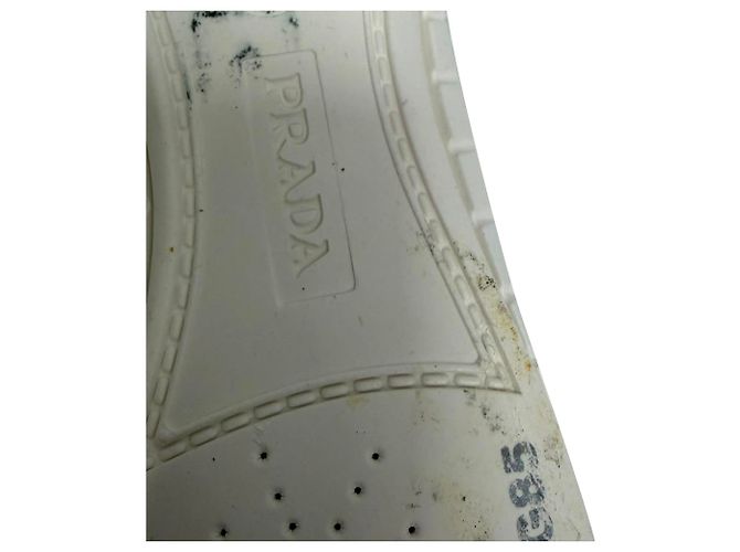 Sneakers alte in gabardine Prada in tela bianca Bianco - vista 18