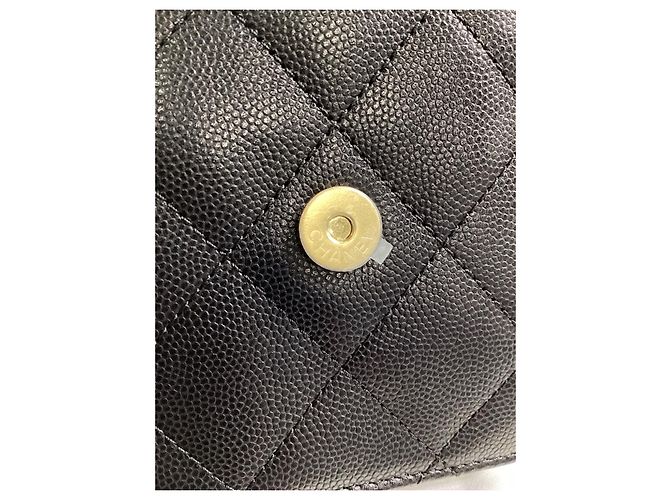 Timeless Mini Chanel 25 in pelle caviar trapuntata nera D'oro Metallico - vista 14