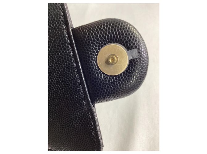Timeless Mini Chanel 25 in pelle caviar trapuntata nera D'oro Metallico - vista 15