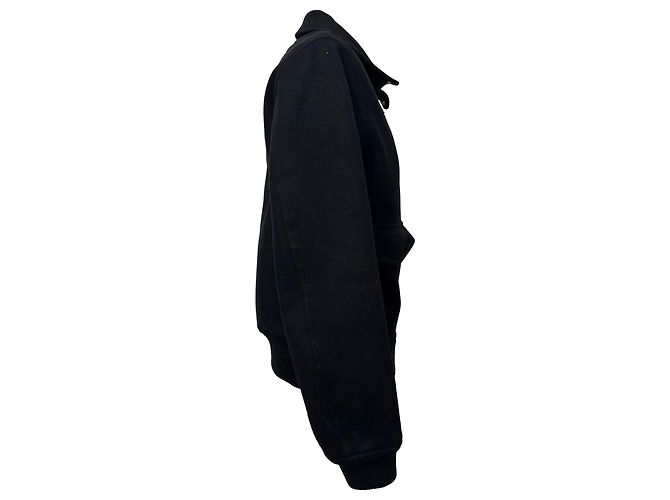Sandro Paris Zip-Up Utility Jacket aus schwarzer Wolle - Ansicht 2