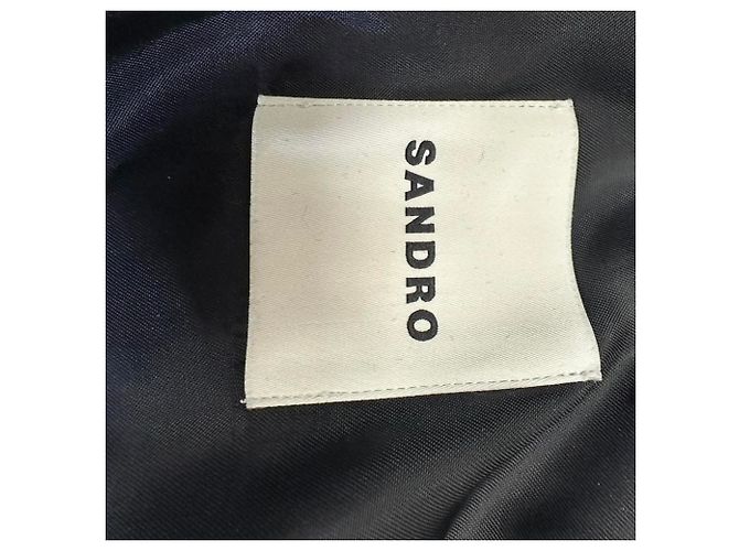 Sandro Paris Zip-Up Utility Jacket aus schwarzer Wolle - Ansicht 5