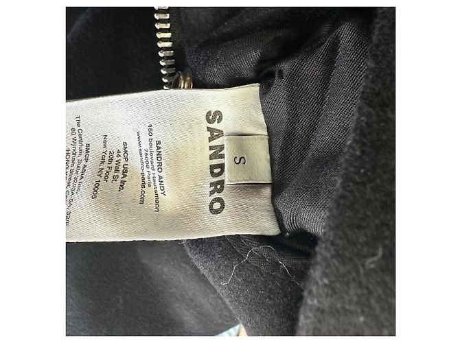Sandro Paris Zip-Up Utility Jacket aus schwarzer Wolle - Ansicht 6
