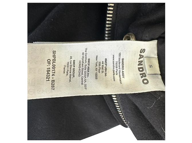 Sandro Paris Zip-Up Utility Jacket aus schwarzer Wolle - Ansicht 7