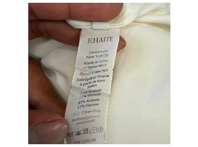 Khaite Button-Down-Hemd aus cremefarbener Acetat Weiß Roh - view 6