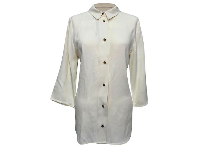 Khaite Button-Down-Hemd aus cremefarbener Acetat Weiß Roh - view 7