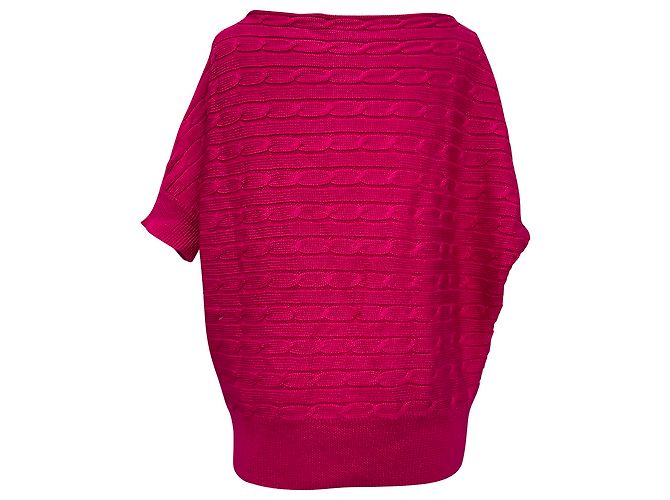 Ralph Lauren Boat Neck Cable-Knit Sweater Top aus rosa Baumwolle Pink - Ansicht 3