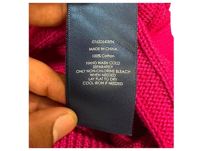 Ralph Lauren Boat Neck Cable-Knit Sweater Top aus rosa Baumwolle Pink - Ansicht 5