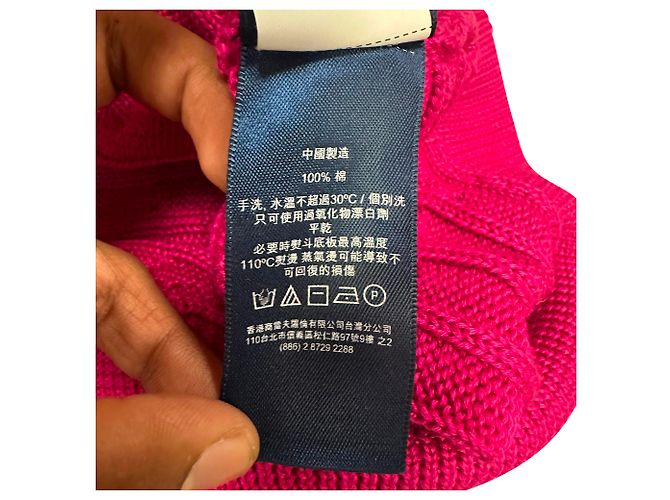 Ralph Lauren Boat Neck Cable-Knit Sweater Top aus rosa Baumwolle Pink - Ansicht 6