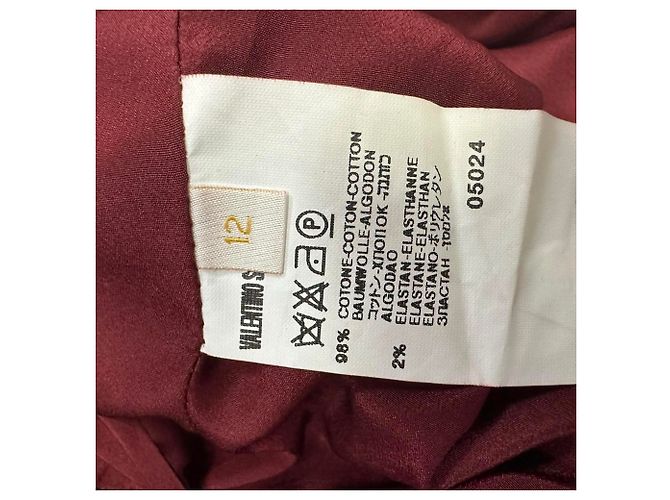 Valentino Garavani Falda lápiz midi Valentino en terciopelo burdeos Roja - vista 5