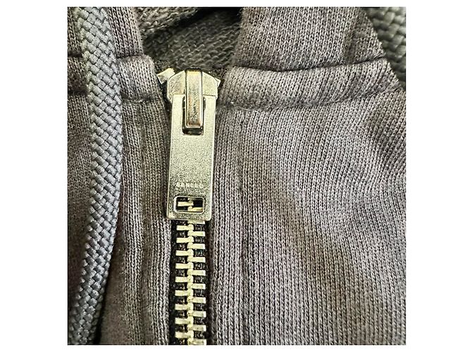 Sandro Paris Logo-bestickter Kapuzenpullover mit Reißverschluss aus schwarzer Baumwolle - Ansicht 3