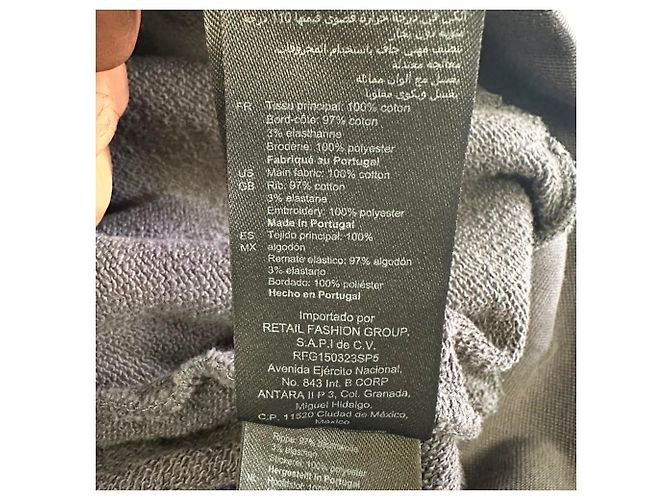 Sandro Paris Logo-bestickter Kapuzenpullover mit Reißverschluss aus schwarzer Baumwolle - Ansicht 9