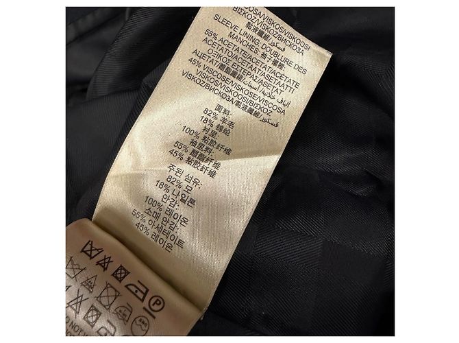 Abrigo de botonadura sencilla Burberry en lana negra Negro - vista 8