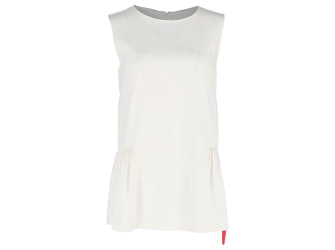 Top sin mangas peplum en seda blanca Marni Blanco Crudo - vista 3