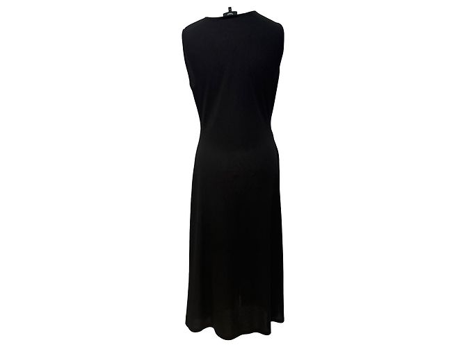 Theory Drape Tuck Midi Sheath Kleid aus schwarzem Polyester - Ansicht 3