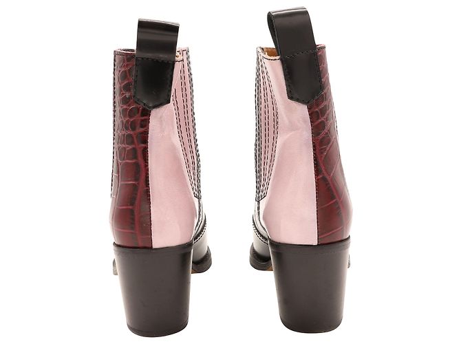 Stivaletti Western Ganni in pelle multicolore Stampa python - vista 3