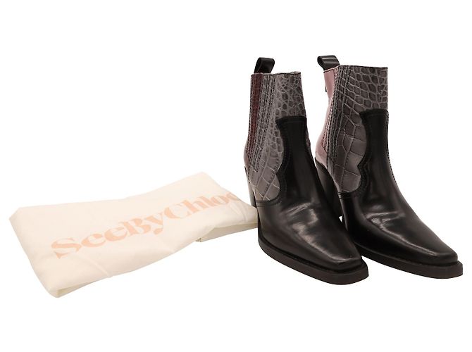 Stivaletti Western Ganni in pelle multicolore Stampa python - vista 7