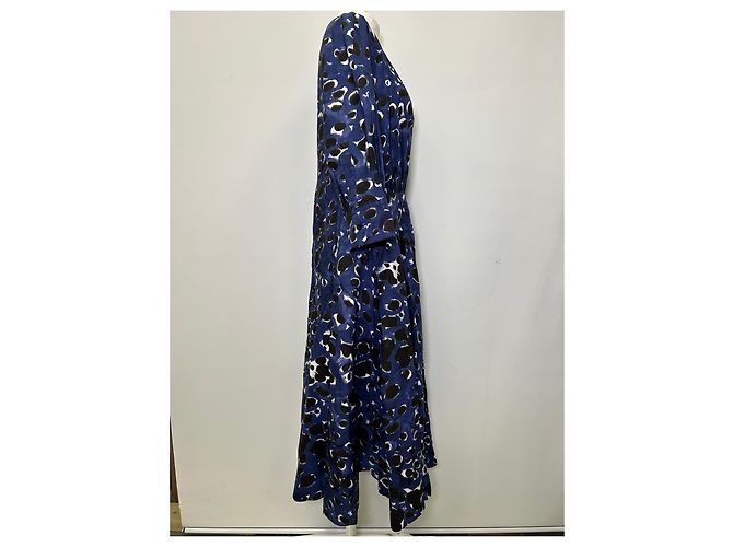 Vestido midi evasé estampado en algodón azul Marni - vista 4