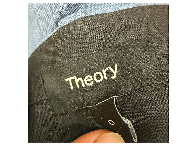 Pantalones Theory en lana azul marino - vista 3