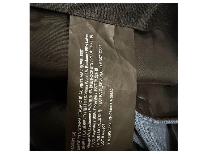 Pantalones Theory en lana azul marino - vista 4
