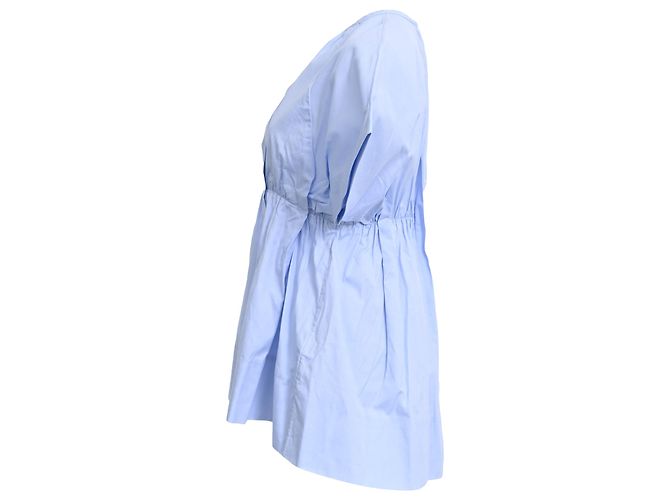 Camicetta a maniche corte Victoria Beckham in cotone azzurro Blu Blu chiaro - vista 2