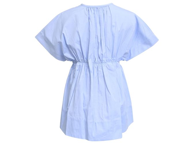 Camicetta a maniche corte Victoria Beckham in cotone azzurro Blu Blu chiaro - vista 3