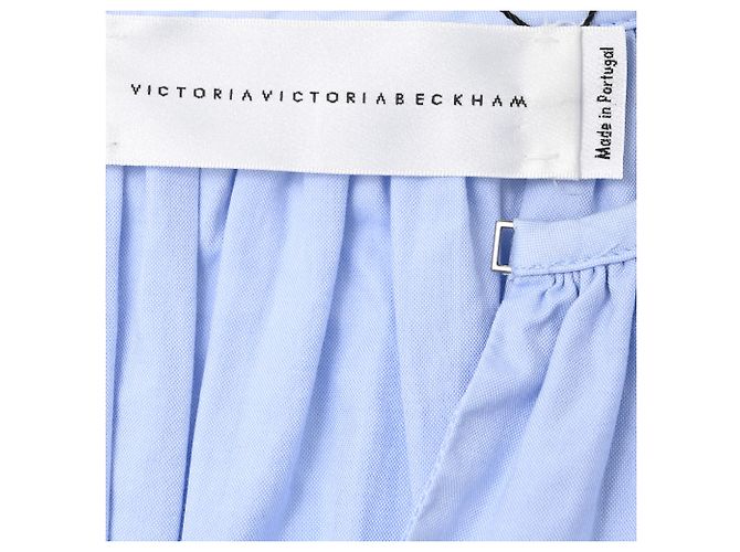 Camicetta a maniche corte Victoria Beckham in cotone azzurro Blu Blu chiaro - vista 4