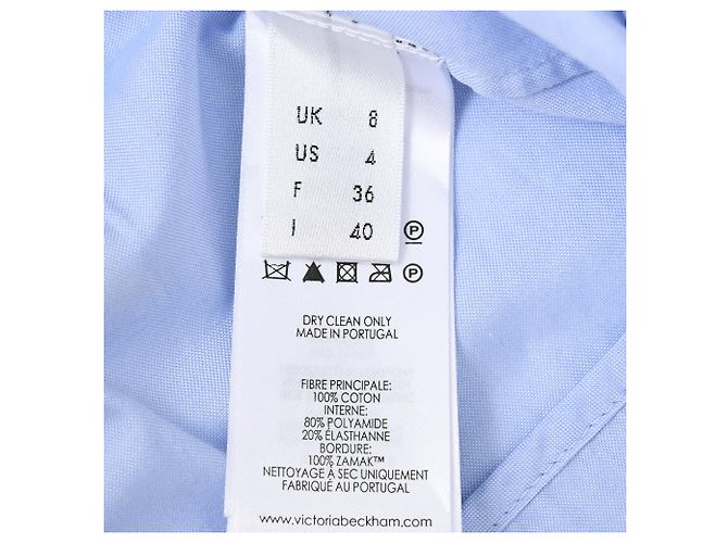 Camicetta a maniche corte Victoria Beckham in cotone azzurro Blu Blu chiaro - vista 5
