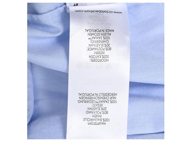 Camicetta a maniche corte Victoria Beckham in cotone azzurro Blu Blu chiaro - vista 7