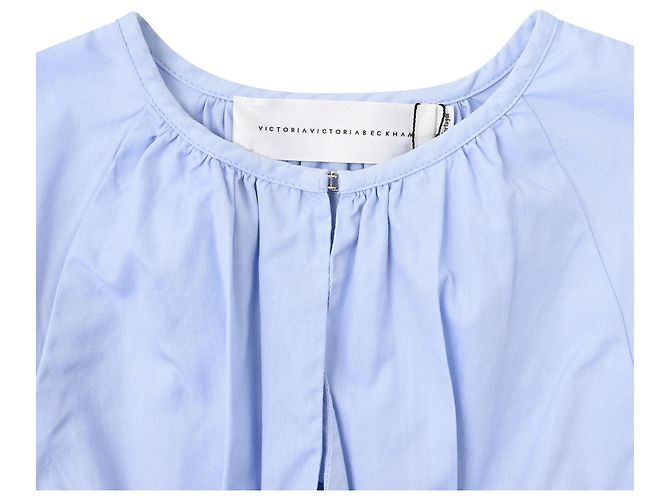 Camicetta a maniche corte Victoria Beckham in cotone azzurro Blu Blu chiaro - vista 8