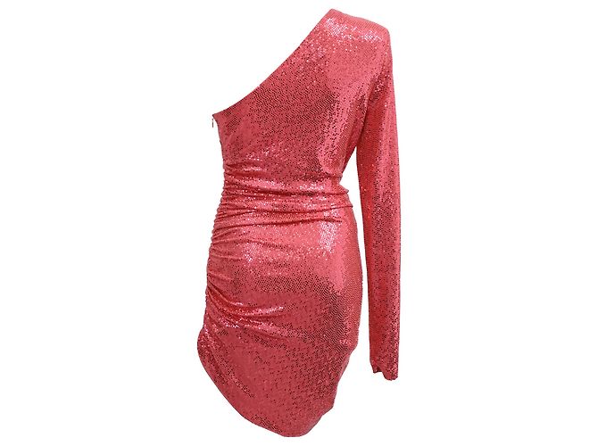 Mini abito monospalla con paillettes Alexandre Vauthier in poliammide rosa - vista 3