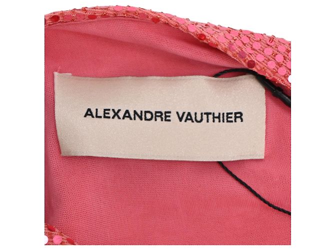 Mini abito monospalla con paillettes Alexandre Vauthier in poliammide rosa - vista 4