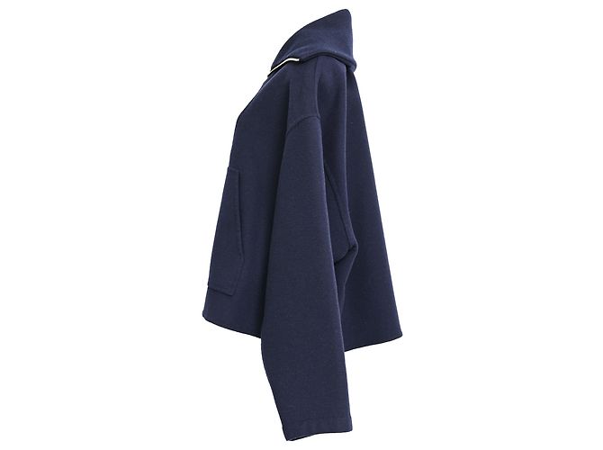 Céline Celine Triomphe Zip-Up Pullover aus Navy Blue Kaschmir Blau Marineblau - Ansicht 2